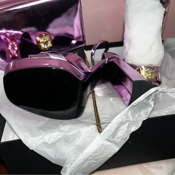 Authentic Versace shoe and matching bag Size 6.5 Sandal Lillia crystal - Picture 4 of 16